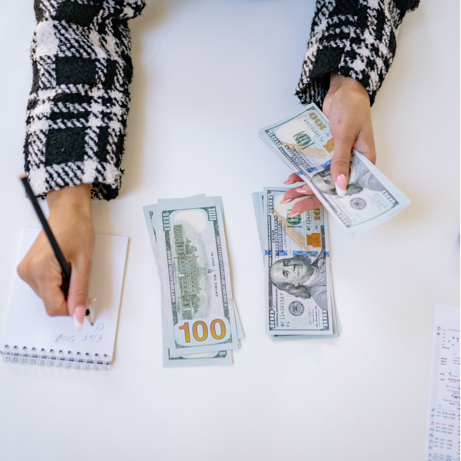 Single woman budgeting with confidence
