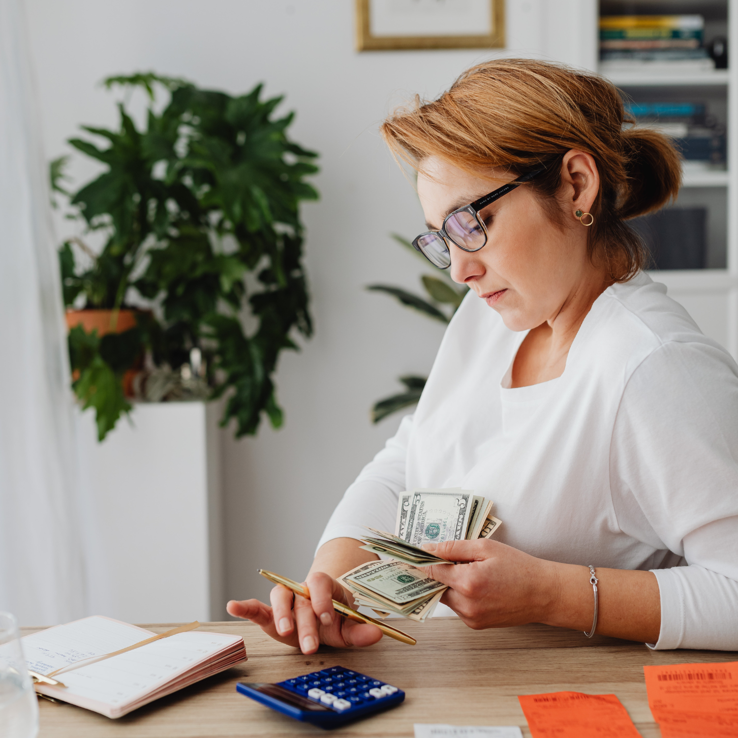 women reviewing her insurance policies