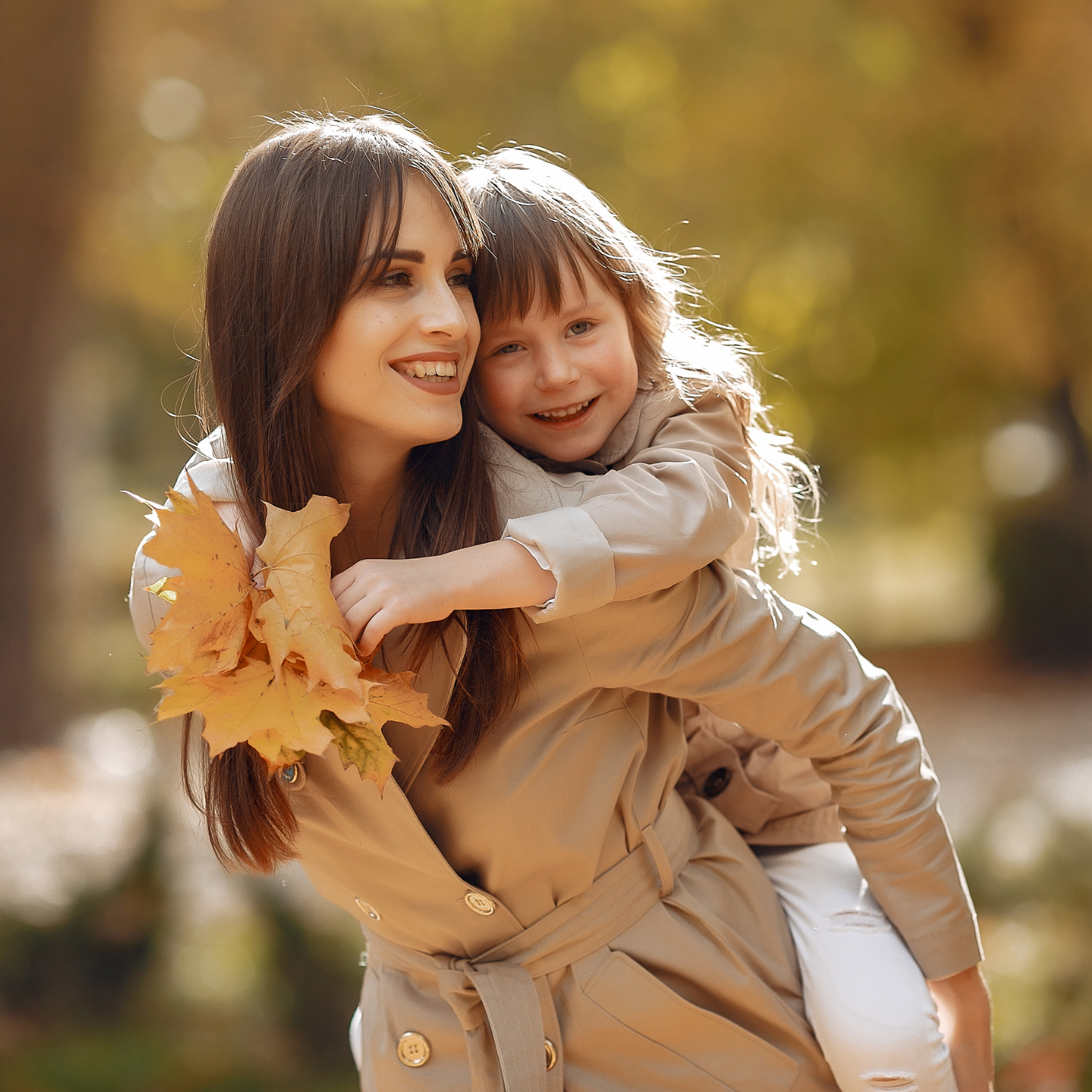 mom and daughter walking together