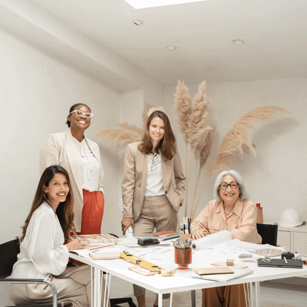 four women working on a financial plan