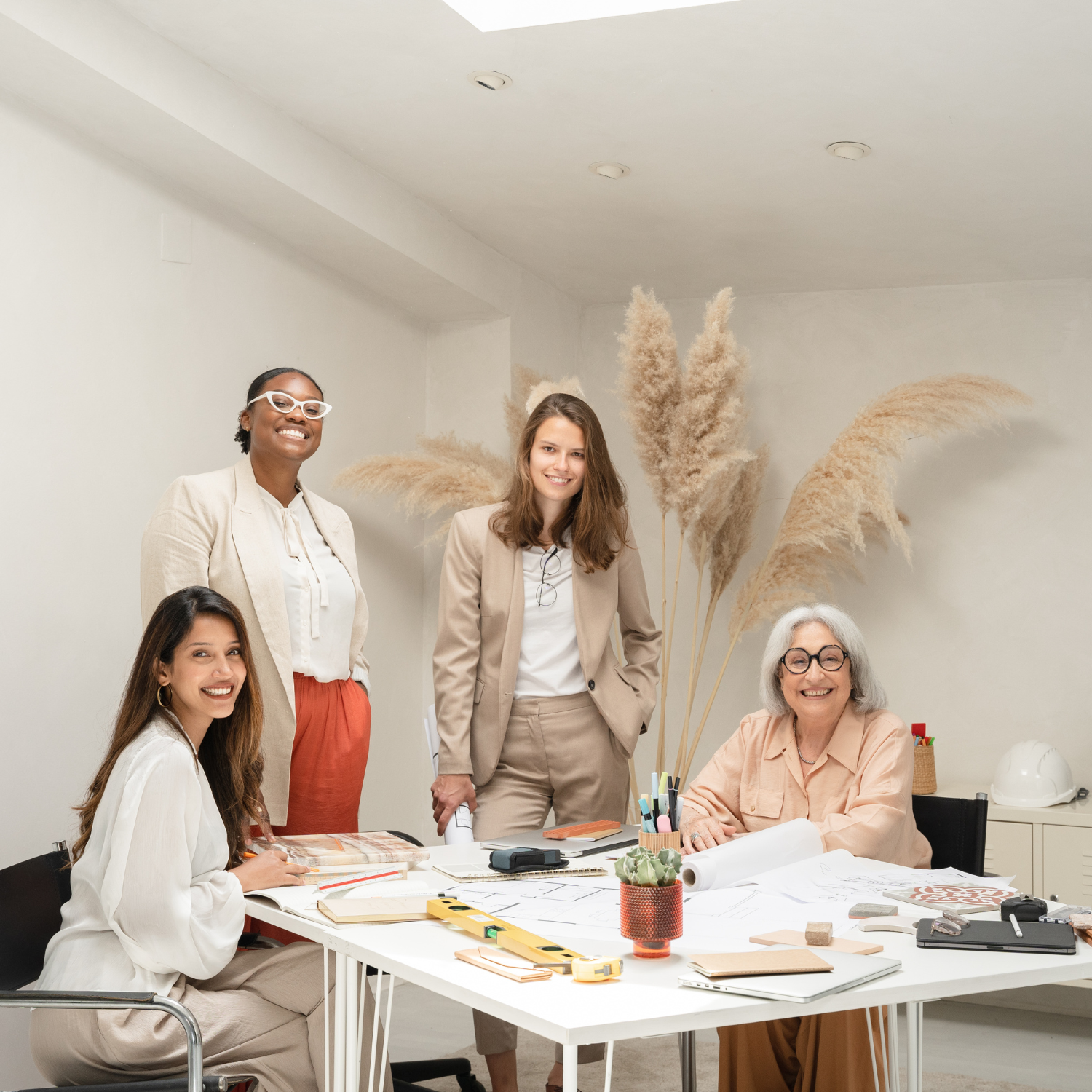 four women working on a financial plan
