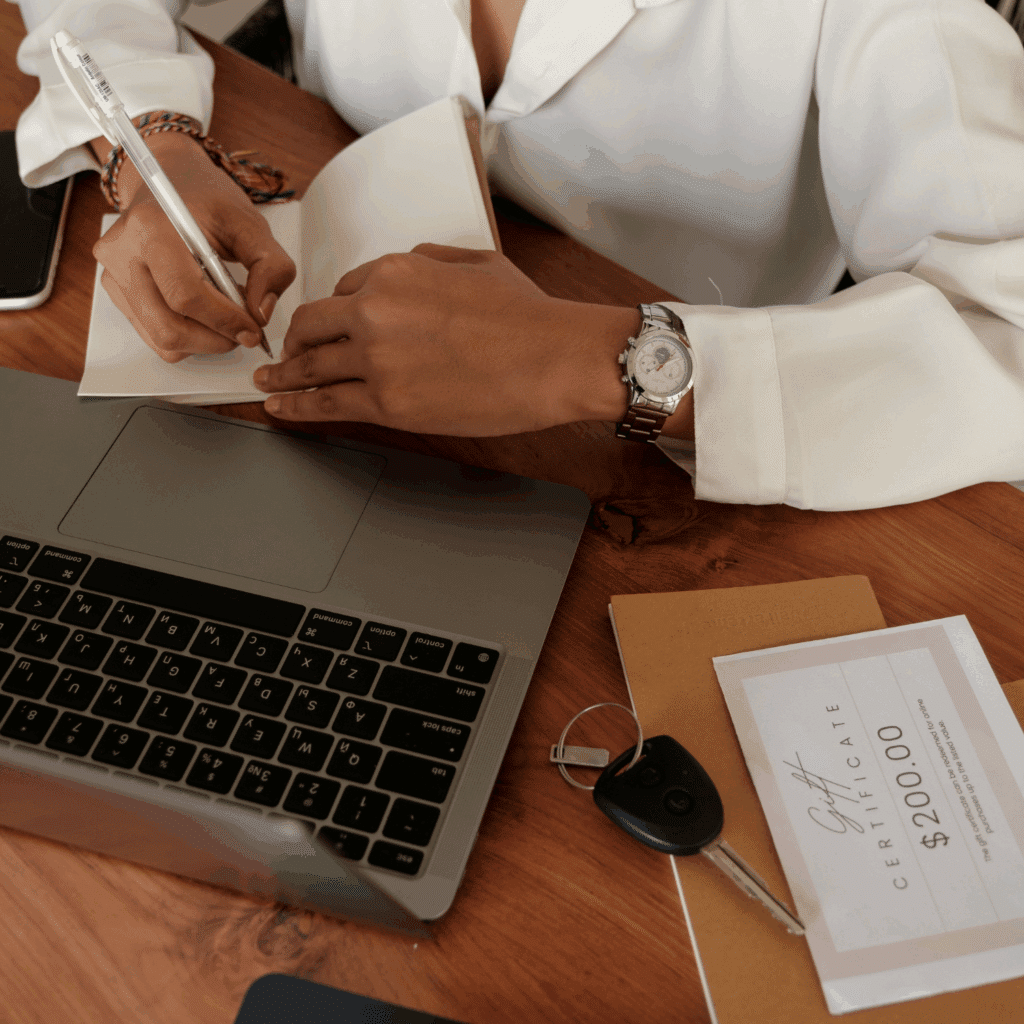 a woman starting a side business