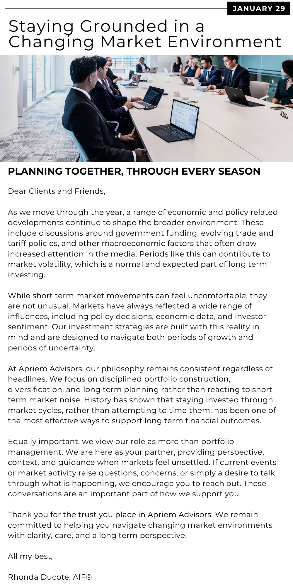 Staying Grounded in a Changing Market Environment 2026 Market Outlook